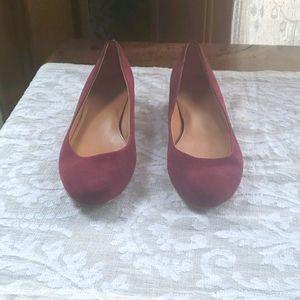 J. Crew burgundy suede flats size 10